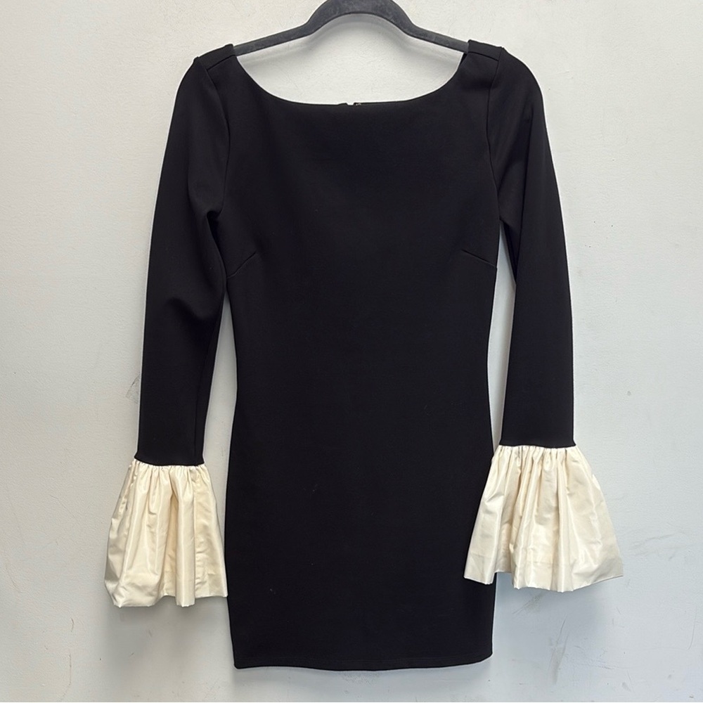 STAUD Hawthorne taffeta-trimmed stretch-ponte mini dress - Picture 5 of 7